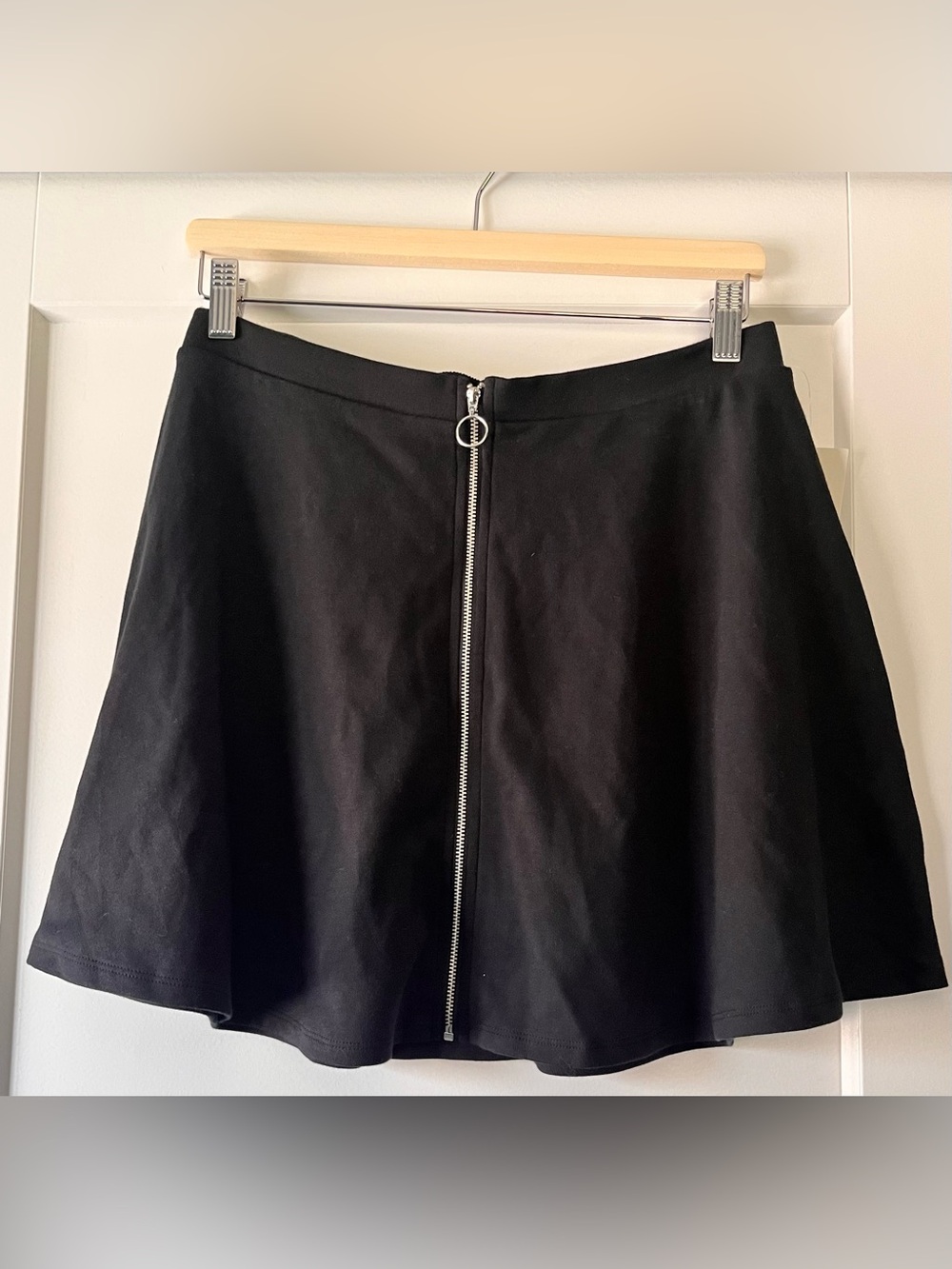 SO Black Skirt with Front Ring Zipper Pull